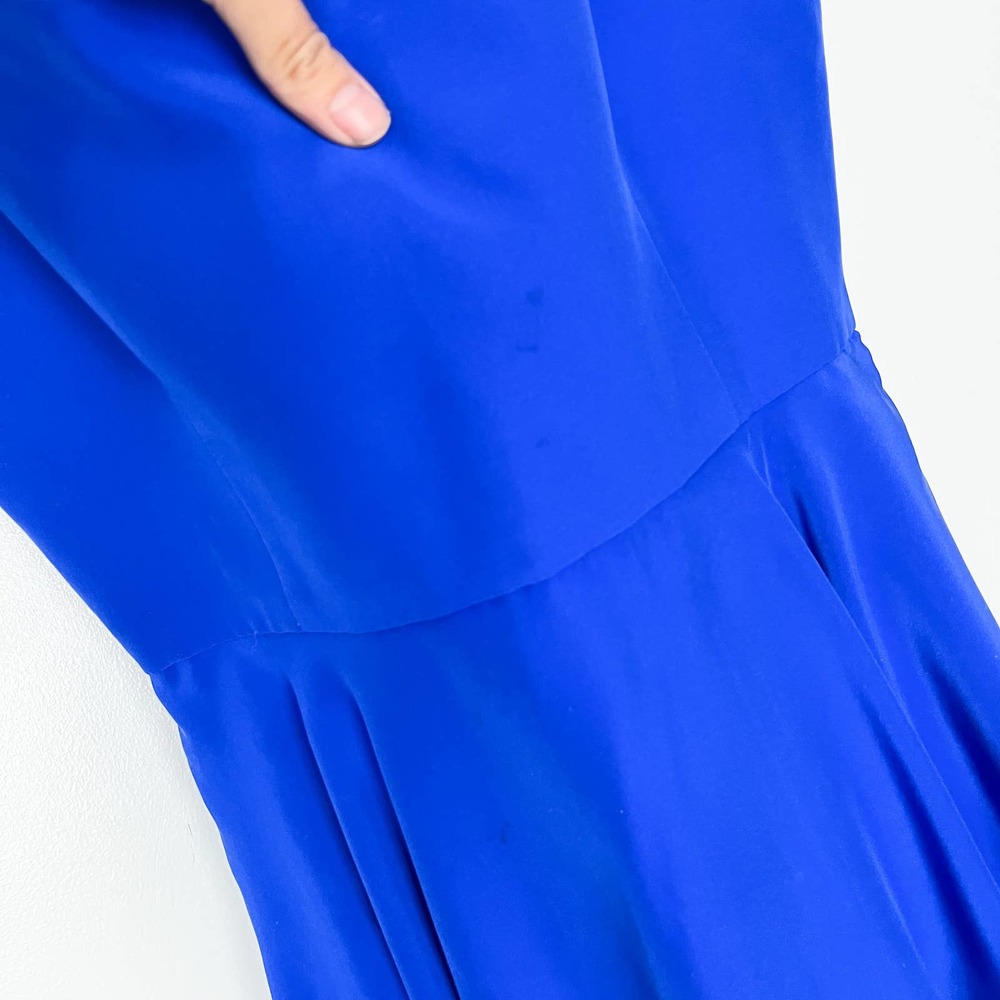 Amanda Uprichard Royal Blue Peplum Sleeveless Silk Mini Dress Size Small - Picture 8 of 12